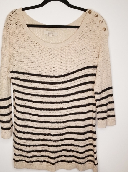 Anne Taylor Loft button shoulder sweater